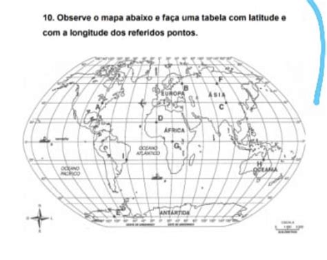 Me Ajudem Por Favorrr Observe O Mapa Abaixo E Fa A Uma Tabela