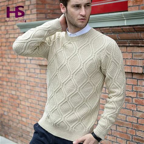 2015 New Arrival Winter Thick Warm 100 Cotton Sweater Men Cashmere Sweaters Heavy Solid Color