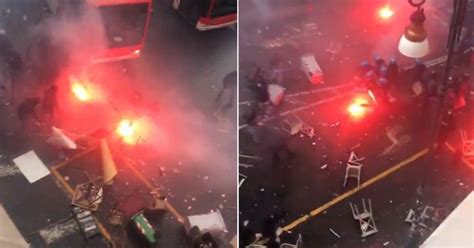 Naples On Fire As Masked Fans Hurl Flares And Battle Police Before