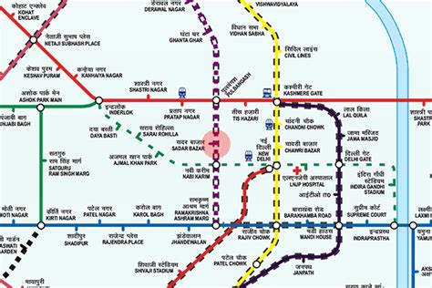 Sadar Bazar station map - Delhi Metro