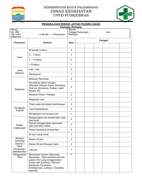 Formulir Pengkajian Resiko Jatuh Anak Pdf