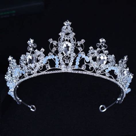 5cm Tall Clear Crystal Beads Wedding Bridal Queen Princess Prom Tiara Crown