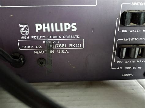 Philips High Fidelity Laboratories 7861 Stereo Receiver For PARTS