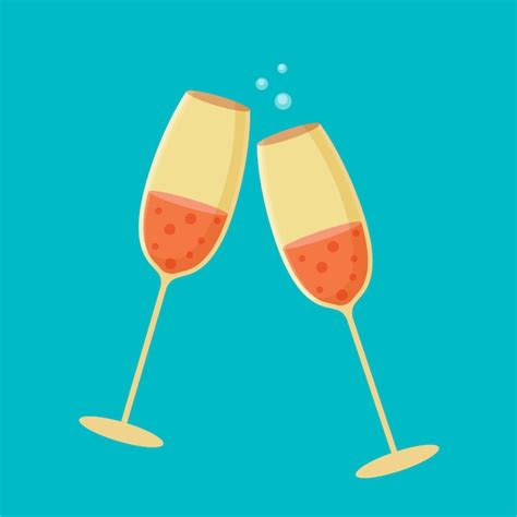 Premium Vector Champagne Glasses Cheers Celebration Vector Illustration