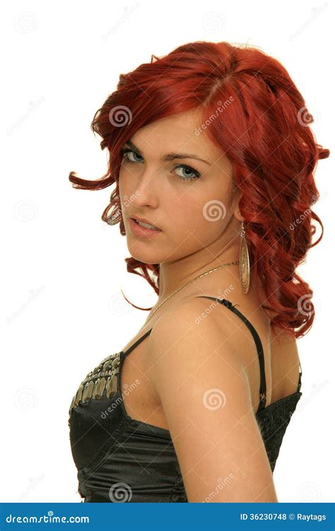 Fille Avec Des Cheveux Rouges Photo Stock Image Du Rouge Teinture