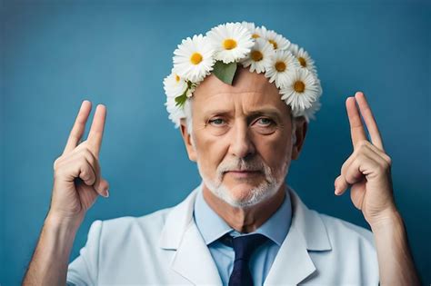 Premium AI Image A Man With A Flower Crown On His Head