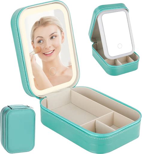 Toovren Travel Makeup Bag With Led Mirror Led Makeup