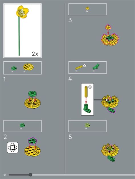 Lego Instructions For Set Wildflower Bouquet Icons Botanical