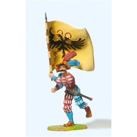 1 25 Landsknecht mit Fahne stürmend Preiser 52306 Preiser Figuren