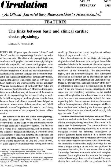 The Links Between Basic And Clinical Cardiac Electrophysiology