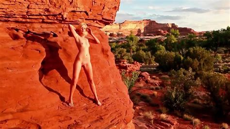 Blonde Striptease In The Mountains