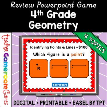 4th Grade Geometry Review Powerpoint Game Digital Resources TPT