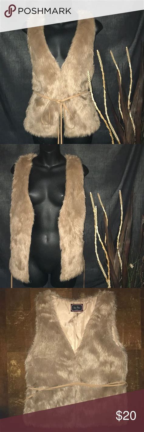 LOVE TREE Faux Fur Belted Vest