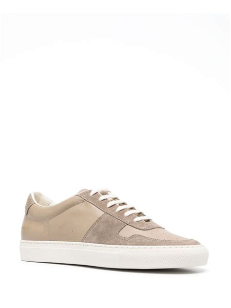 Common Projects Two Tone Low Top Sneakers In Nude Modesens