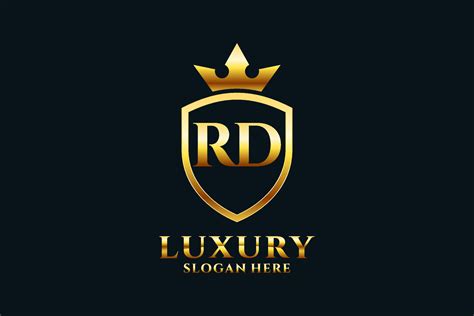 Initial RD Elegant Luxury Monogram Logo Or Badge Template With Scrolls