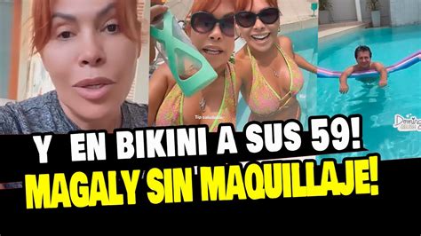 MAGALY MEDINA SIN MAQUILLAJE Y EN BIKINI A POCOS DÍAS DE CUMPLIR 60