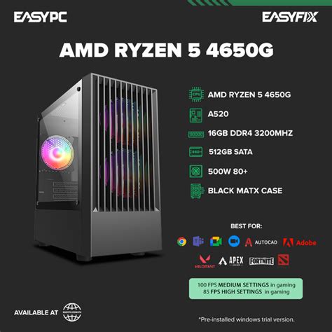 AMD Ryzen 5 4650G Gaming Desktop – EasyPC