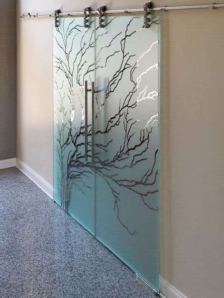 Etched Glass Barn Doors Creative Sliding Doors Of Chicago