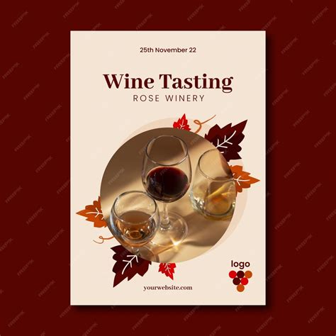 Premium Vector Flat Design Wine Tasting Poster Template