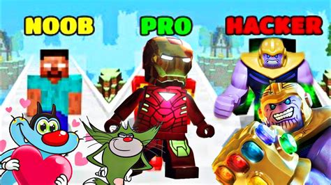 Noob Vs Pro Vs Hacker Merge Run 3d With Oggy Jack Apointalex Gaming