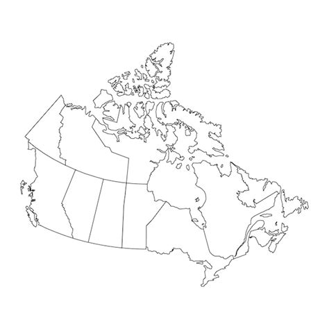 Premium Vector Canada Map With Provinces Vector Illustration