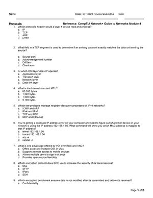 Module Review Questions Name