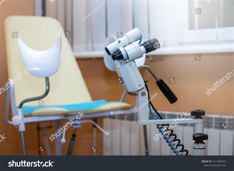 Colposcope Gynecologist Office Gynecological Chair Hospital Stock Photo