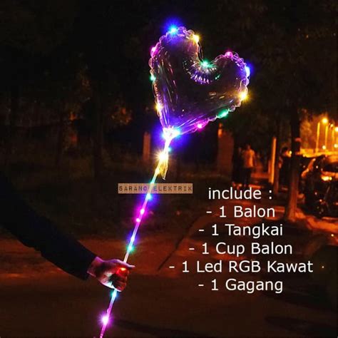 Jual Balon Love Hati Led Rgb Lengkap Balon Lampu Tumblr Mode Dan