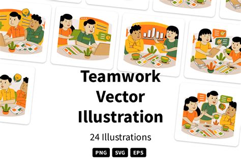 Premium Teamwork Illustration pack from Business Illustrations