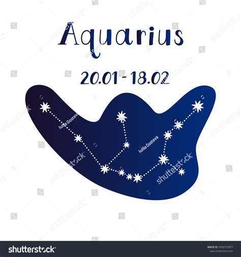 Vector Illustration Aquarius Zodiac Constellation Isolated Stock Vector Royalty Free