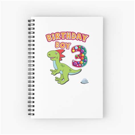 Cuaderno de espiral Divertida camiseta de cumpleaños de dinosaurio