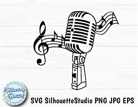 Vintage Microphone In Svg Retro Microphone Music Musician Musical