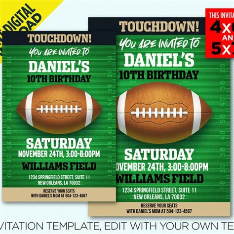 New Orleans Saints Birthday Invitation Etsy