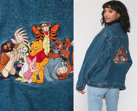 Disney Denim Jacket Winnie The Pooh Jacket Vintage 90s Jean Shop Exile Tucson Az