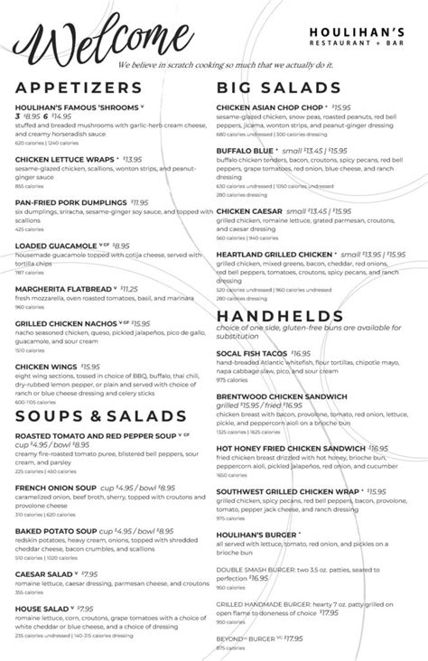 Houlihans Menu - I Hotel and Illinois Conference Center