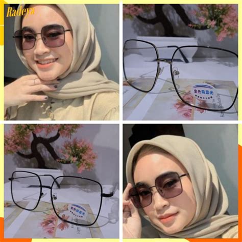 Jual RADEYA Kacamata Photochromic Lensa Kotak Bingkai Titanium Bisa