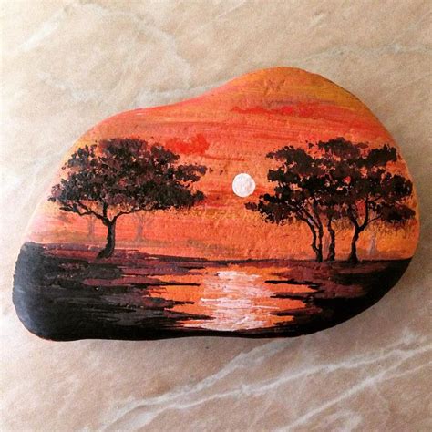 188 Best Rock Paintingscenery Images On Pinterest Rock Painting