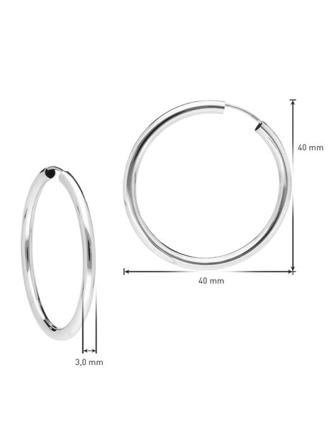 TRENDOR 15055 Hoop Earrings 925 Silver 40 Mm Uhrcenter