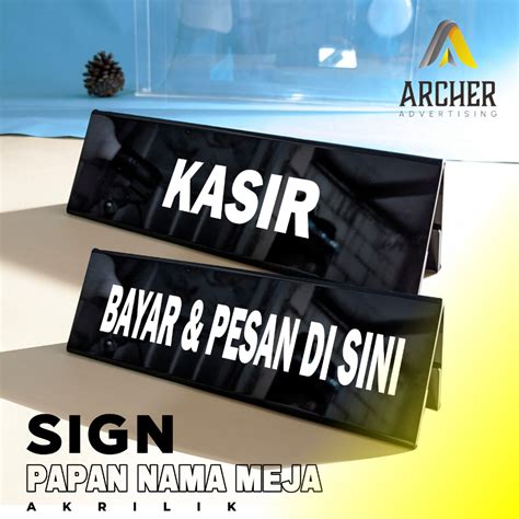 Jual SIGN BOARD PAPAN PENUNJUK KASIR MEJA TIPE V AKRILIK ACRYLIC