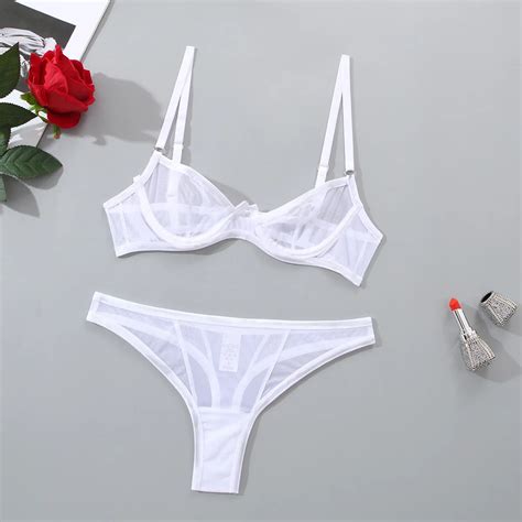 Hot Fancy Black White Lingerie Womens Underwear Set S 2xl Sexy Lingerie Set Bra Panties Female