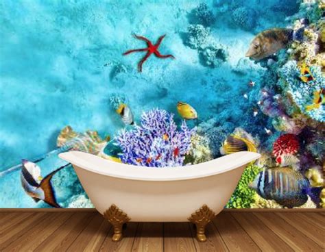 Underwater Sea Life Wall Mural Coral Reef Underwater Sea Wall