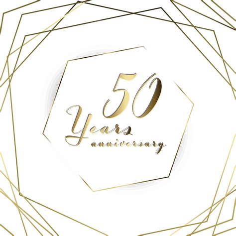 50 Years Anniversary Card Template Celebration Elegance Birthday Vector