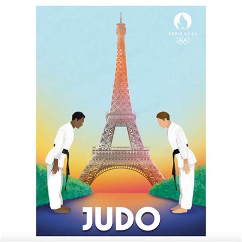 Affiche officielle Paris 2024 Judo Sacrés Français