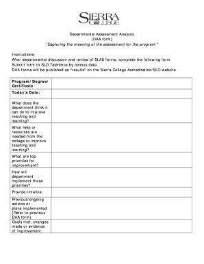 Fillable Online Sierracollege After Departmental Discussion And Review