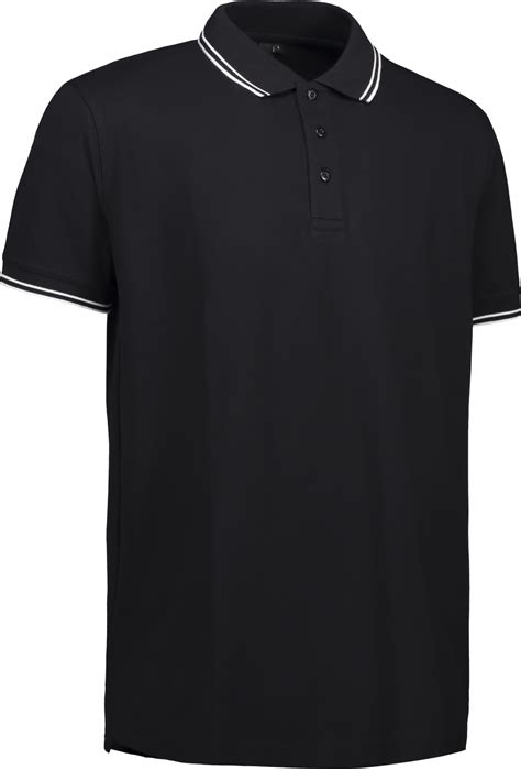 Id Stretch Contrast Polo Shirt Black • Se Priser