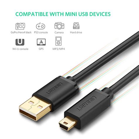 Cáp chuyển Ugreen 10386 mini USB sang USB 2 0 3m Vi Tính Minh Hoàng