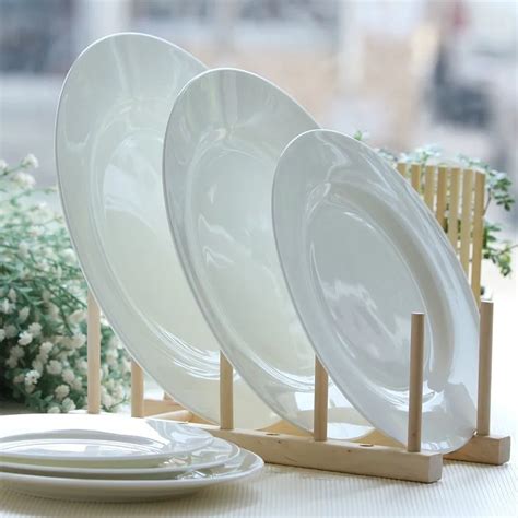 12 inch, white bone china serving dish, ceramic dinner plate, porcelain flat plates, plate for ...