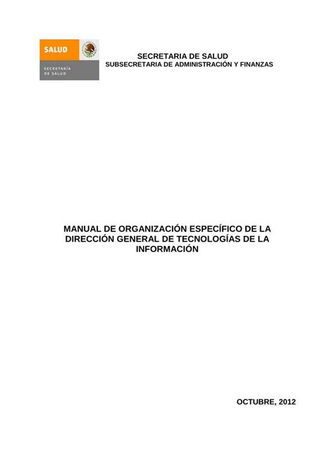 PDF MANUAL DE ORGANIZACIÓN ESPECÍFICO DE LA La aprobación y