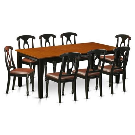 East West Furniture Quincy 9 Piece Wood Dining Table And Chair Set In