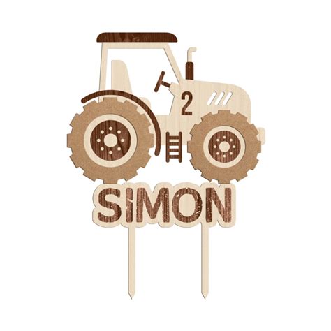 Cake Topper Anniversaire En Bois Tracteur Print Your Love